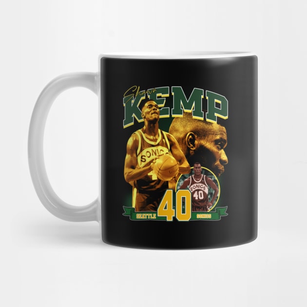 Shawn Kemp The  Reign Man Basketball Legend Signature Vintage Retro 80s 90s Bootleg Rap Style by CarDE